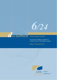 Dictamen 6/24 de 15 de abril sobre el Proyecto de Orden por la que se actualiza y aprueba el Listado Vasco de Tecnologías Limpias